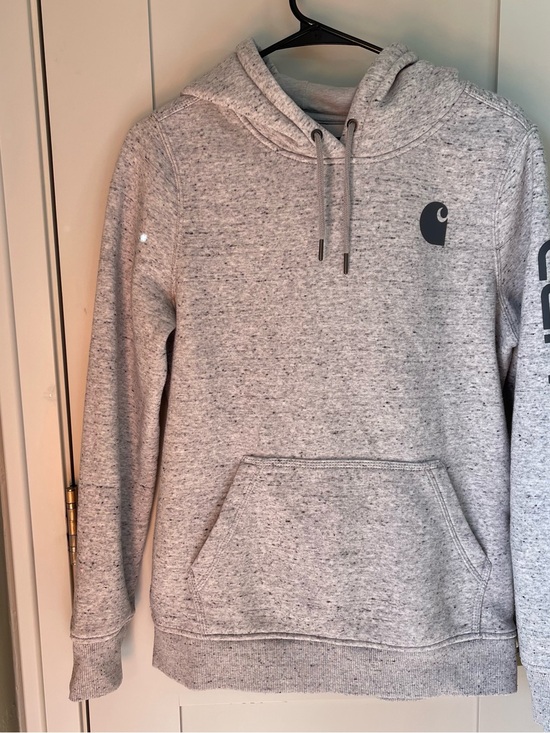 Carhartt Tops - Carhartt Rain Defender Women’s Hooded Sweatshirt Heathered Grey Small Relaxed